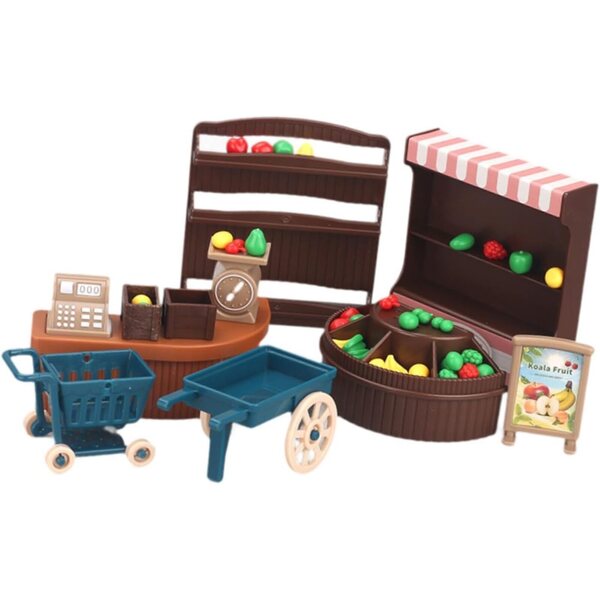 Predolo Toys Mini-Einkaufswagen und pädagogisches Puppenhauszubehör