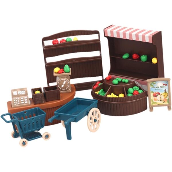 Predolo Toys Mini-Einkaufswagen und pädagogisches Puppenhauszubehör