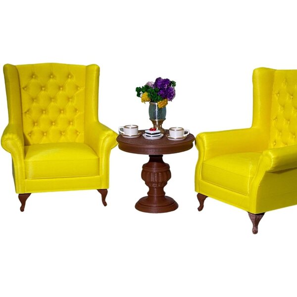 Miniatura Divani e Tavolino per Casa delle Bambole 1:12 - Set Mobili Giallo MotiveTech