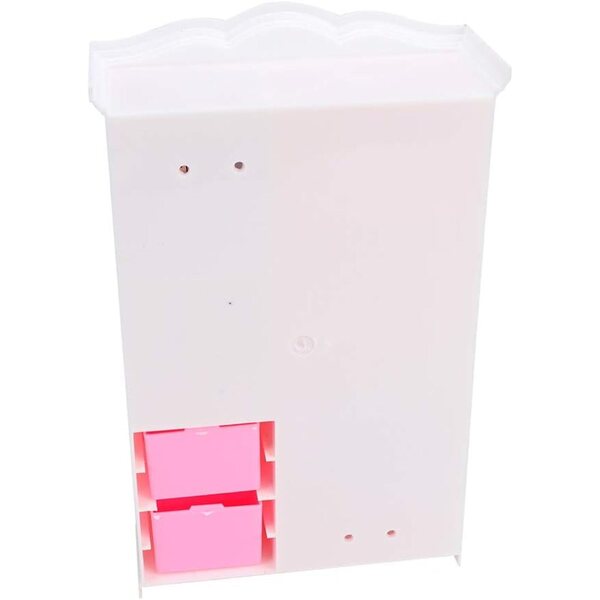 Tnfeeon Armadio per Bambole Rosa con Cassetti e Ante Facili da Aprire, 22,5x14x5,5 cm