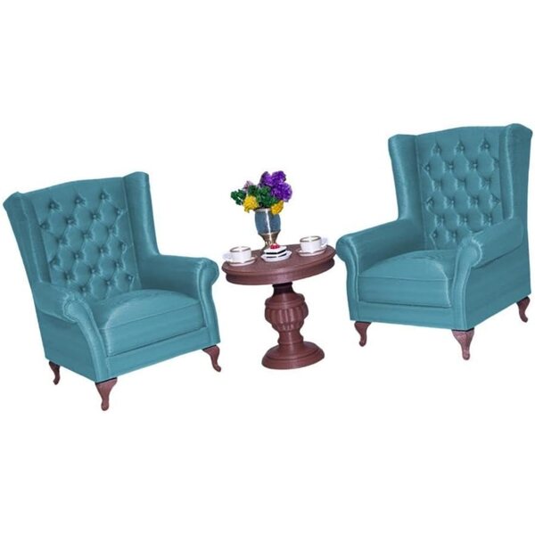 Set Micro Divani Americani per Casa delle Bambole 1:12 Colcolo Blu Resistente