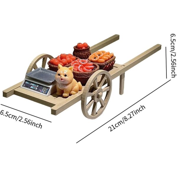 predolo Mini-Gemüsewagen 1/12, dekorative Miniatur für Puppenhäuser