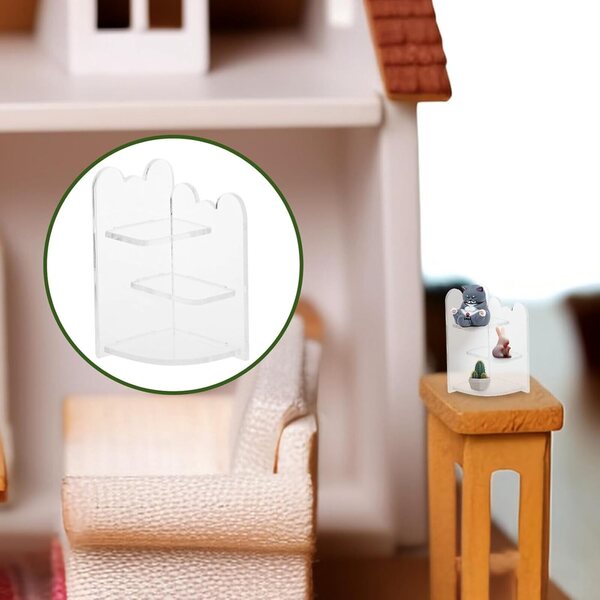GARVALON Mini Scaffale Portaoggetti in Acrilico Trasparente per Casa delle Bambole