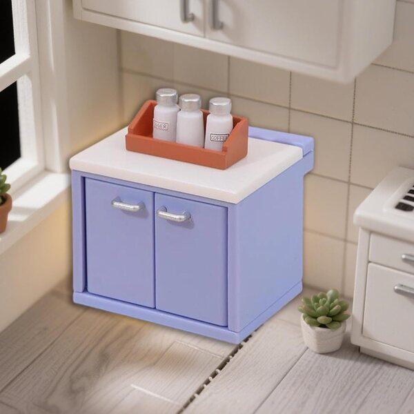 Mini Modello Bancone Cucina 1:12 Realistico per Casa delle Bambole e Diorami