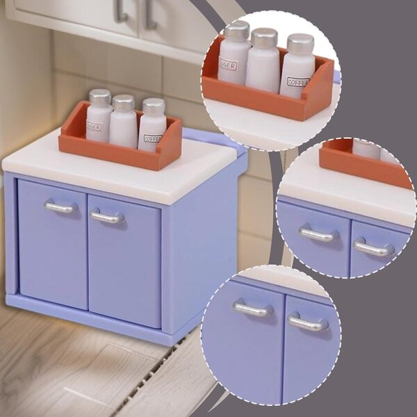 Mini Modello Bancone Cucina 1:12 Realistico per Casa delle Bambole e Diorami