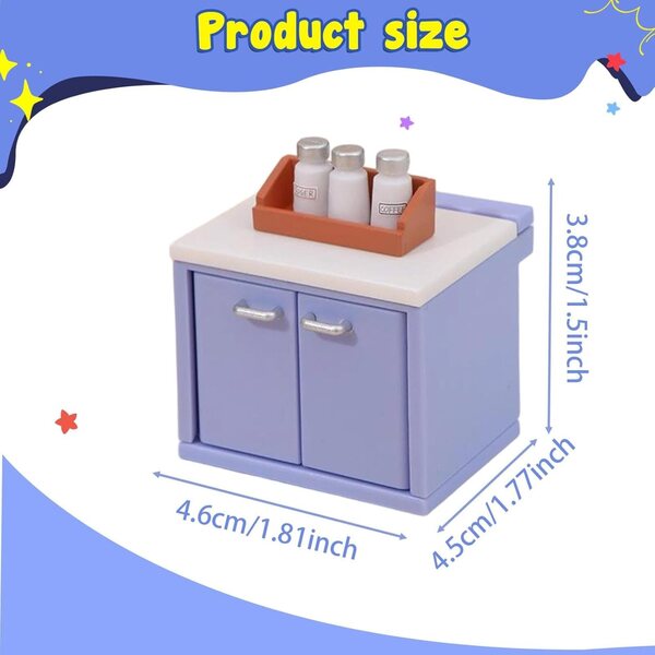 Mini Modello Bancone Cucina 1:12 Realistico per Casa delle Bambole e Diorami