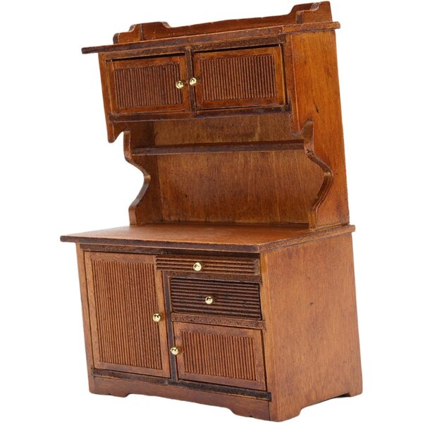 Credenza in Legno Scala 1/12 Casa delle Bambole con Ante Apribili 10x5x13,7 cm