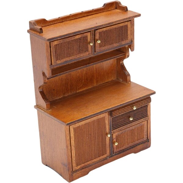 Credenza in Legno Scala 1/12 Casa delle Bambole con Ante Apribili 10x5x13,7 cm