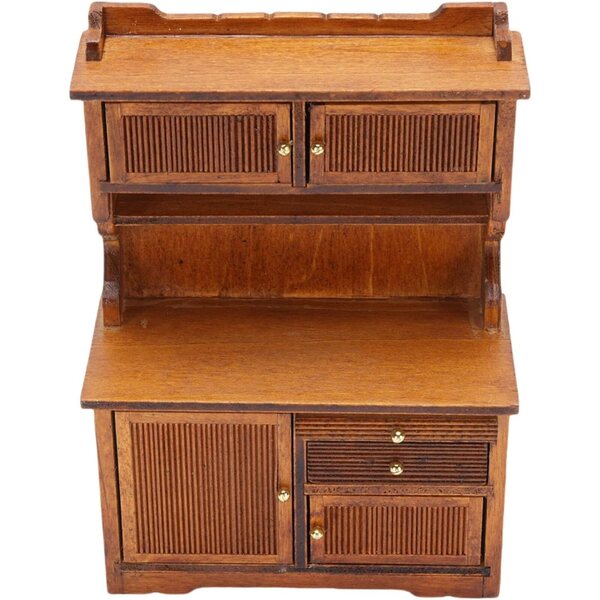 Credenza in Legno Scala 1/12 Casa delle Bambole con Ante Apribili 10x5x13,7 cm