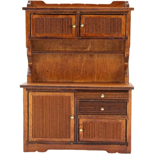 Credenza in Legno Scala 1/12 Casa delle Bambole con Ante Apribili 10x5x13,7 cm