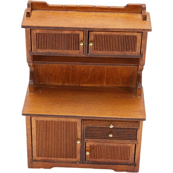 Credenza in Legno Scala 1/12 Casa delle Bambole con Ante Apribili 10x5x13,7 cm