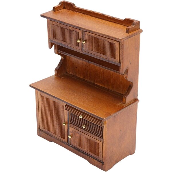 Credenza in Legno Scala 1/12 Casa delle Bambole con Ante Apribili 10x5x13,7 cm