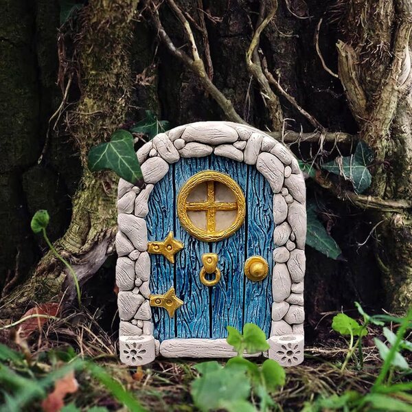 Feentür aus Holz für den Außenbereich 10 x 8 cm – Zauberhafte Dekoration für Garten und Minibäume