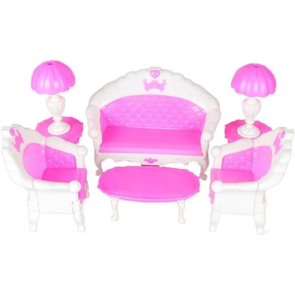Mini mobili per casa delle bambole Uteruik set divano, sedia, lampada e tavolino