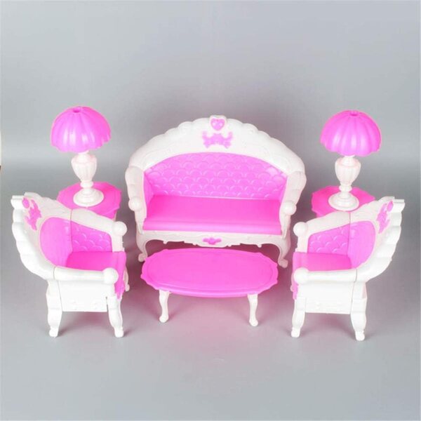 Mini mobili per casa delle bambole Uteruik set divano, sedia, lampada e tavolino