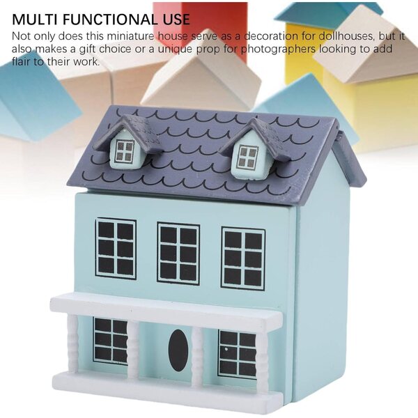 Casa delle Bambole in Miniatura in Legno di Betulla Srliya - 6x5,5x7,3 cm