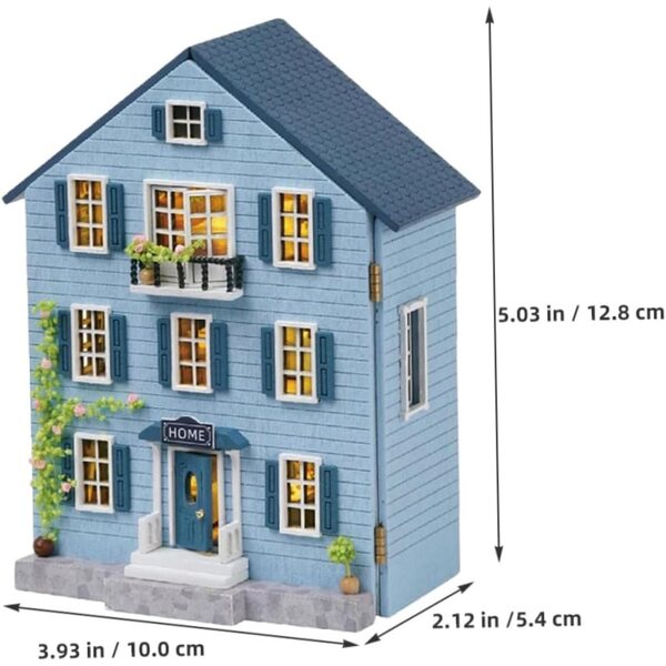 Kit fai da te casa bambole in legno portatile con mobili per villaggi natalizi