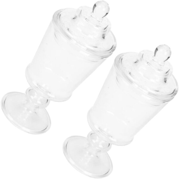 Barattoli in vetro con coperchio per casa delle bambole - set 2 pezzi trasparenti