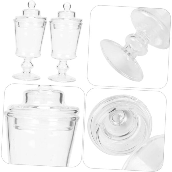 Barattoli in vetro con coperchio per casa delle bambole - set 2 pezzi trasparenti