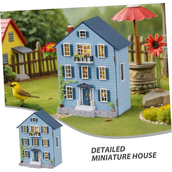 Kit Casa delle Bambole in Legno Miniatura con Mobili per Decorazioni Natalizie
