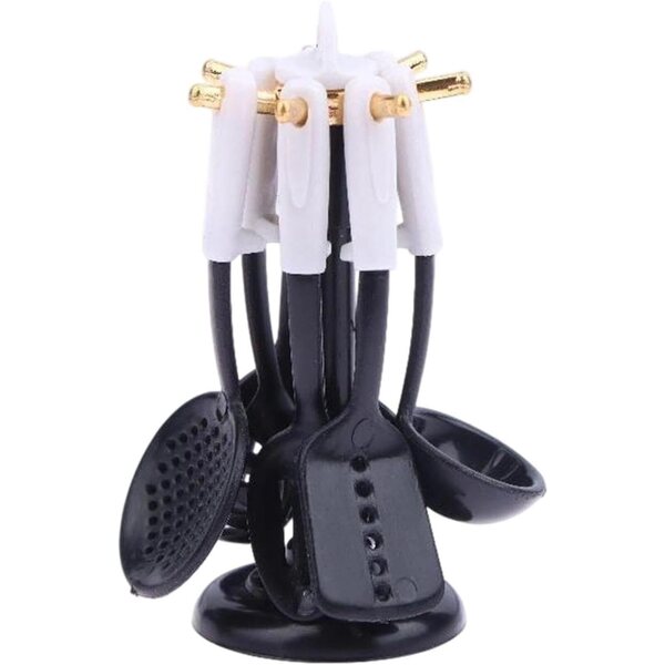 Set 7 Utensili Cucina Miniatura con Ripiano per Casa delle Bambole - predolo