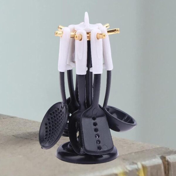 Set 7 Utensili Cucina Miniatura con Ripiano per Casa delle Bambole - predolo