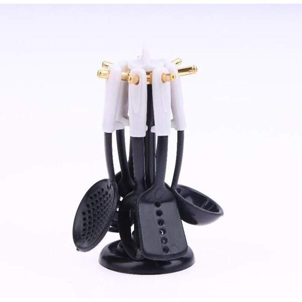 Set 7 Utensili Cucina Miniatura con Ripiano per Casa delle Bambole - predolo