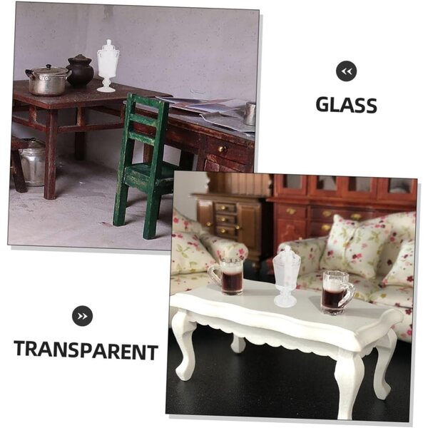 2 Miniatur-Glasgefäße mit Deckel für Puppenhäuser und Dekorationen
