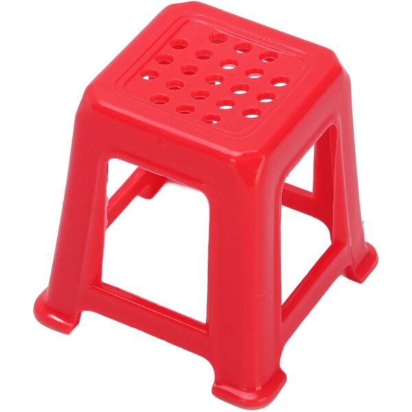 Bewinner Set Mobili Miniatura Casa delle Bambole Tavolo Pieghevole e 4 Sgabelli Rossi