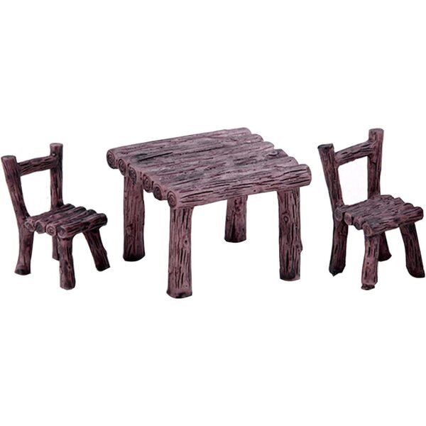 Miniatur-Feen-Gartenmöbel-Set, 3-teilig, aus widerstandsfähigem und dekorativem Harz