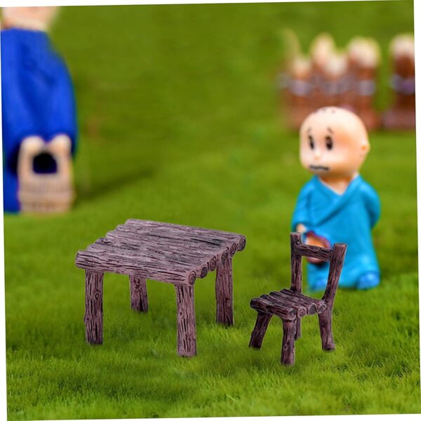Miniatur-Feen-Gartenmöbel-Set, 3-teilig, aus widerstandsfähigem und dekorativem Harz