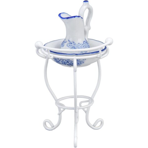 Supporto per Lavabo 1:12 in Metallo e Ceramica per Casa delle Bambole Omquot