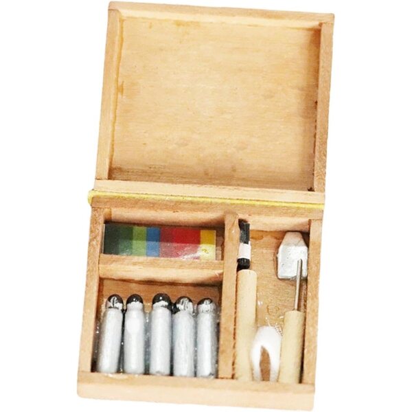 Sharplace Mini-Farbkasten 1:12 für Puppenhaus – dekoratives Accessoire aus Holz
