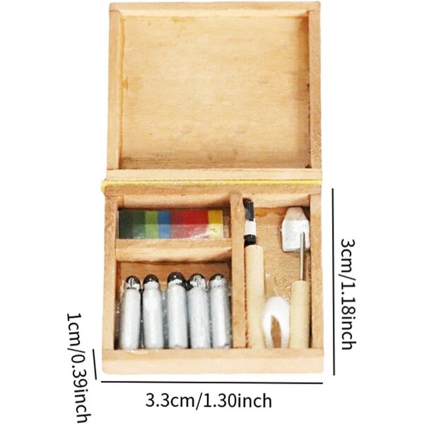 Sharplace Mini-Farbkasten 1:12 für Puppenhaus – dekoratives Accessoire aus Holz