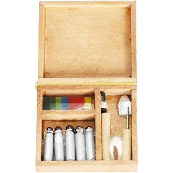 Sharplace Mini-Farbkasten 1:12 für Puppenhaus – dekoratives Accessoire aus Holz