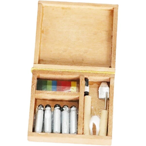 Sharplace Mini-Farbkasten 1:12 für Puppenhaus – dekoratives Accessoire aus Holz
