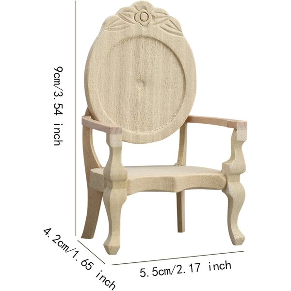 Sharplace Holzsessel Miniatur 1:12 für Puppenhäuser und Dekorationen