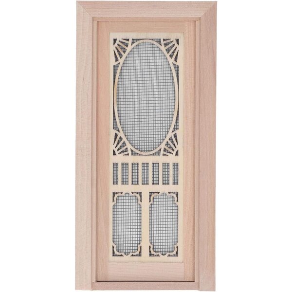 Porta con Zanzariera in Legno per Casa delle Bambole 1:12 - Finitura Naturale Omquot