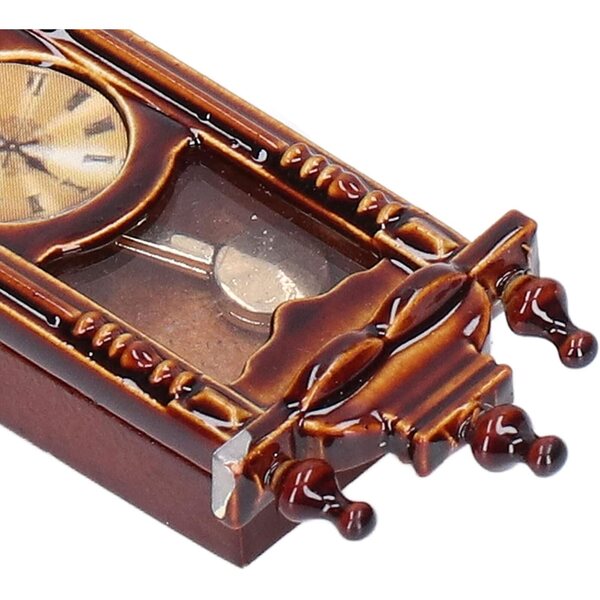 Orologio vintage in miniatura 1:12 per casa delle bambole, legno e lega di qualità
