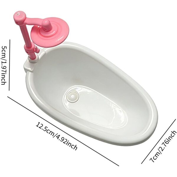 Sharplace Mini-Badewanne für Puppenhaus aus Polypropylen, Retro-Design