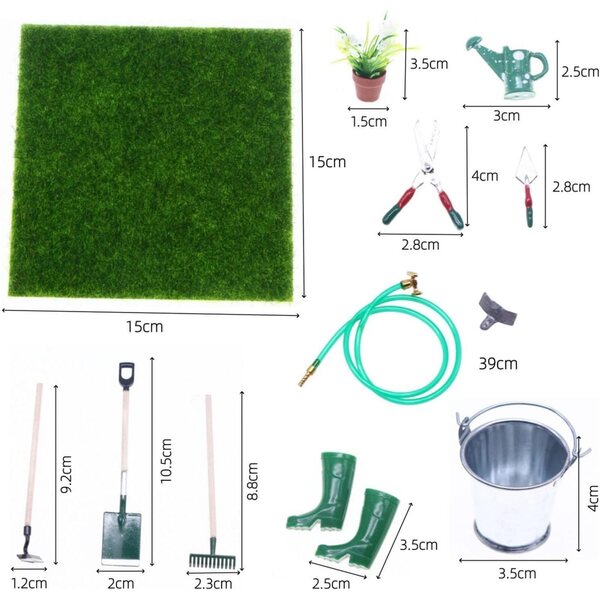 Sharplace Mini-Miniatur-Gartengeräte für Puppenhäuser und Feengärten