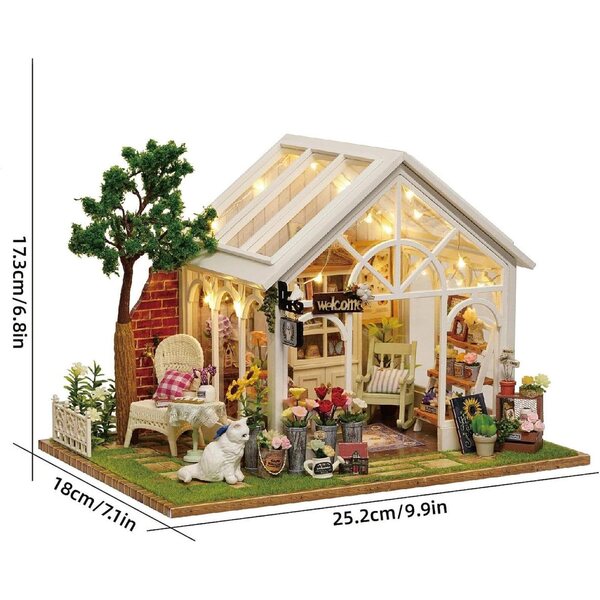 Kit Casa delle Bambole in Miniatura in Legno con Copertura Antipolvere - Fai da Te
