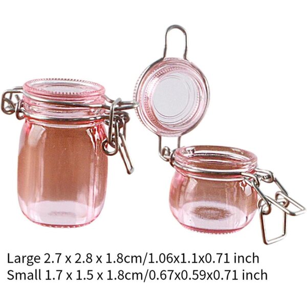 Sharplace Set mit 2 Miniaturgläsern 1:6 für Puppenhaus, rosa, widerstandsfähige Materialien