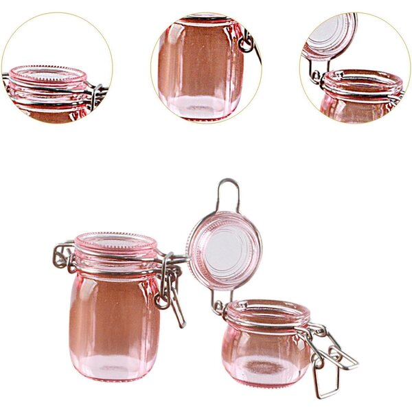 Sharplace Set mit 2 Miniaturgläsern 1:6 für Puppenhaus, rosa, widerstandsfähige Materialien