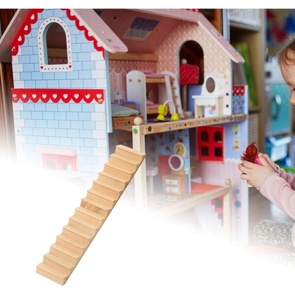 Holztreppe Miniatur für Puppenhaus 1/12 – realistisches DIY-Modell