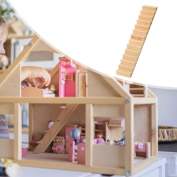 Holztreppe Miniatur für Puppenhaus 1/12 – realistisches DIY-Modell