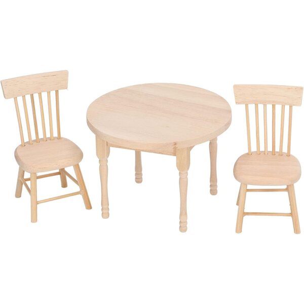 Hidyliu Set da Pranzo Retro in Legno di Betulla per Casa delle Bambole Miniatura