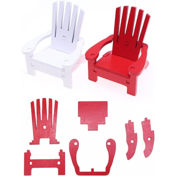Sedia a dondolo in miniatura in legno per case delle bambole 1/6 e 1/12 decorativa