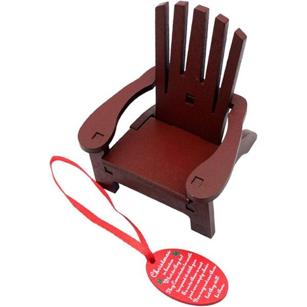 Oshhni Miniatur-Schaukelstuhl aus Holz für Puppenhäuser und Weihnachtsdekorationen