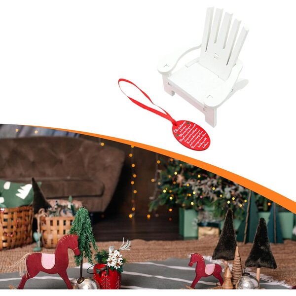 Oshhni Miniatur-Schaukelstuhl aus Holz für Puppenhäuser und Weihnachtsdekorationen